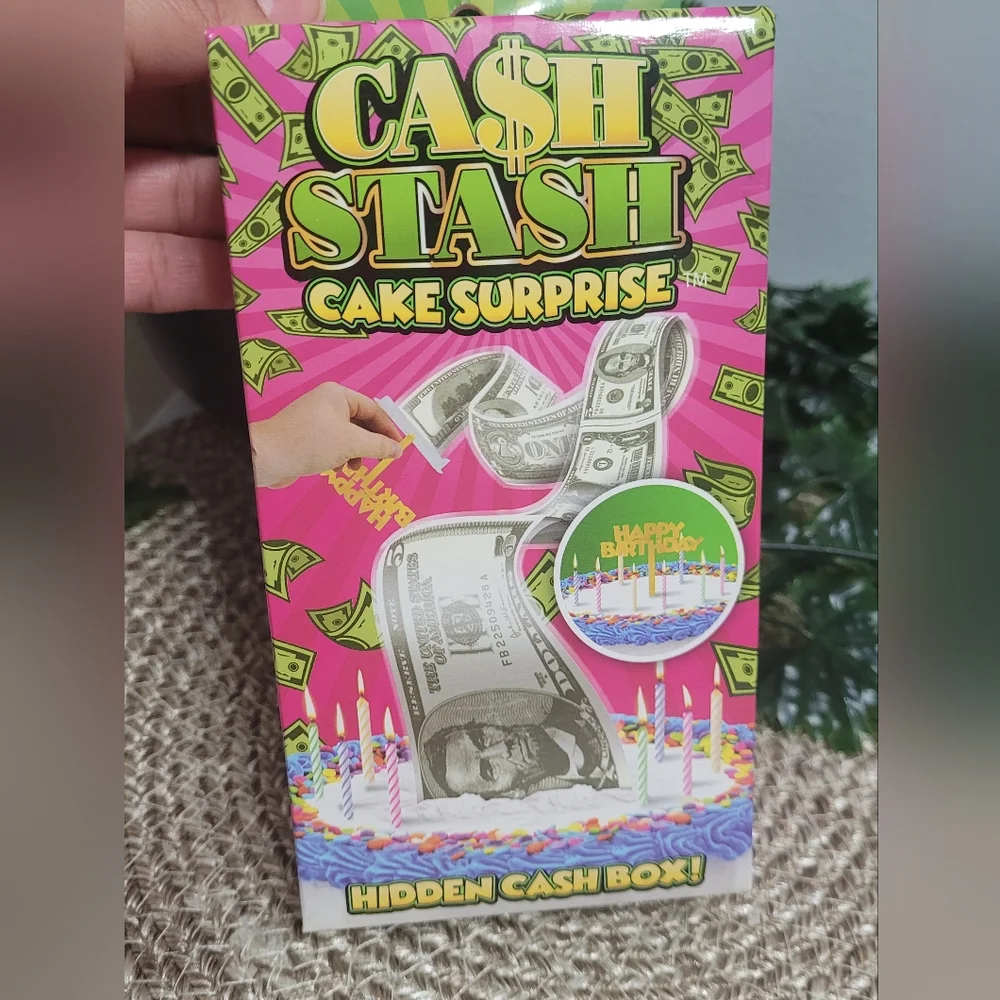 Best Party Cash Stash Cake Surprise, Happy Birthday Topper, 2 inch Money Holder